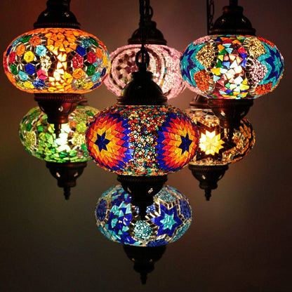 Turkish Moroccan Mosaic Chandelier Light, Ceiling Hanging Lamp Pendant Light Light Fixture, Handmade, Multicolour 7  Customisable