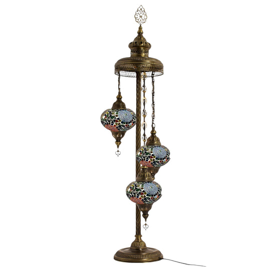 Turkish Floor Lamp Mosaic Stunning 3 Mix Colour Globe With Led Bulb