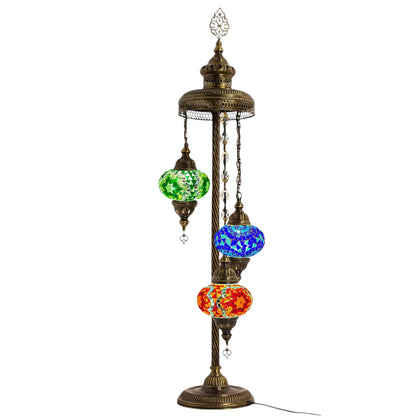 Turkish Floor Lamp Mosaic Stunning 3 Mix Rainbow Globe With Led Bulb