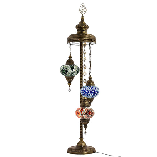 Turkish Floor Lamp Mosaic Stunning 3 Mix Rainbow Globe With Led Bulb