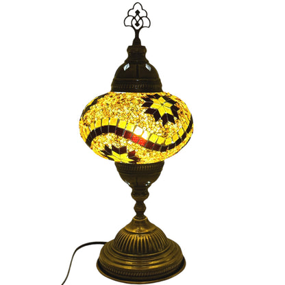 Turkish Mosaic Standard Bedside Table Desk Lamp Unique Glass Lamp Bronze Base with Led Bulb