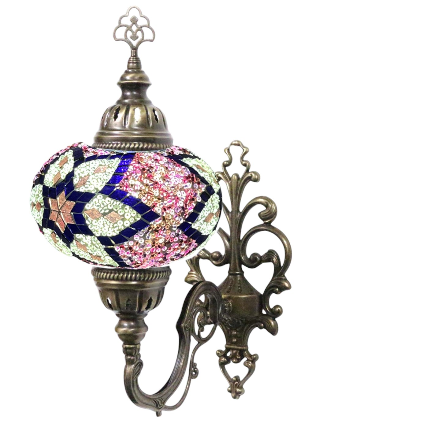 Turkish Wall Sconce Lamp Colourful Stunning Light Large Globe with Led Bulb