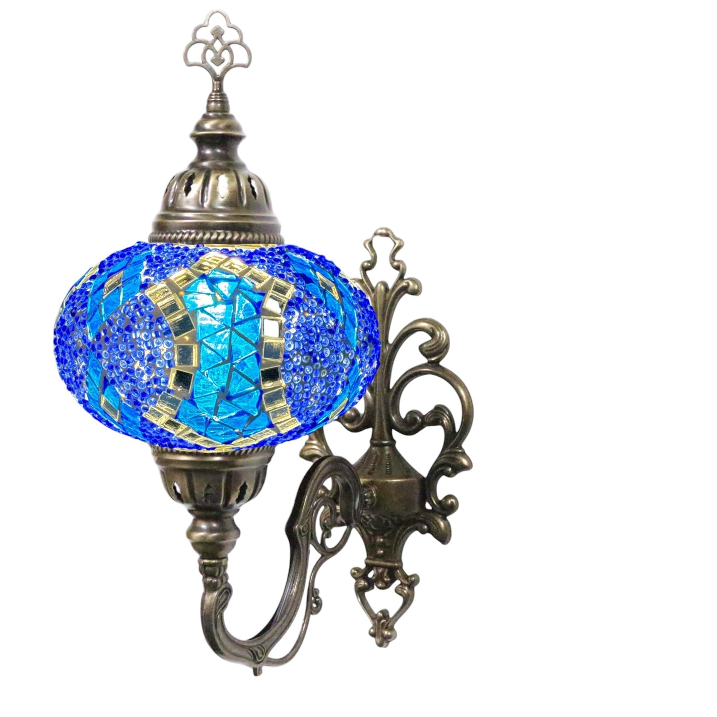 Turkish Wall Sconce Lamp Colourful Stunning Light Large Globe with Led Bulb