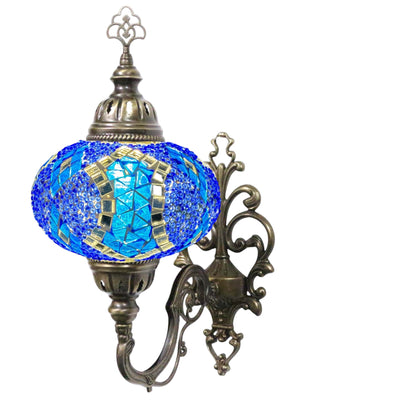Turkish Wall Sconce Lamp Colourful Stunning Light Large Globe with Led Bulb