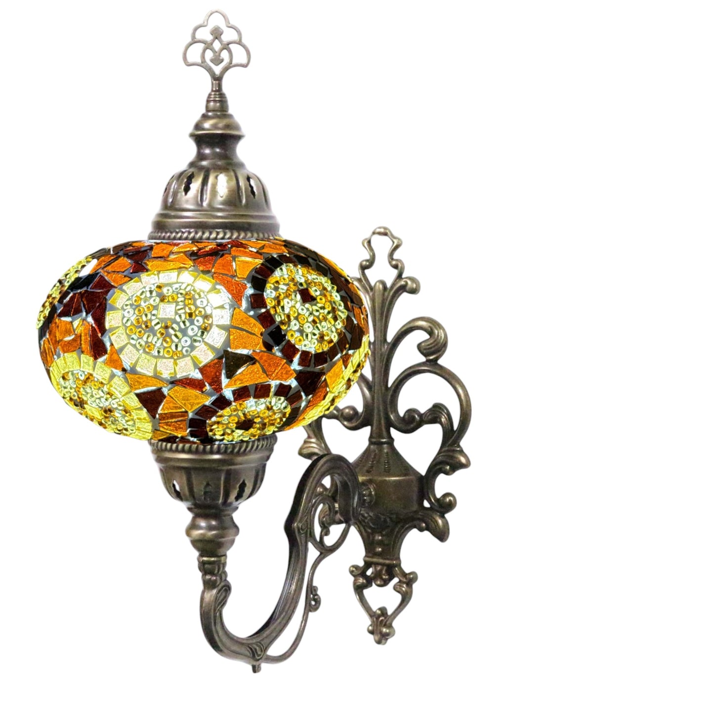 Turkish Wall Sconce Lamp Colourful Stunning Light Large Globe with Led Bulb