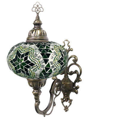 Turkish Wall Sconce Lamp Colourful Stunning Light Large Globe with Led Bulb