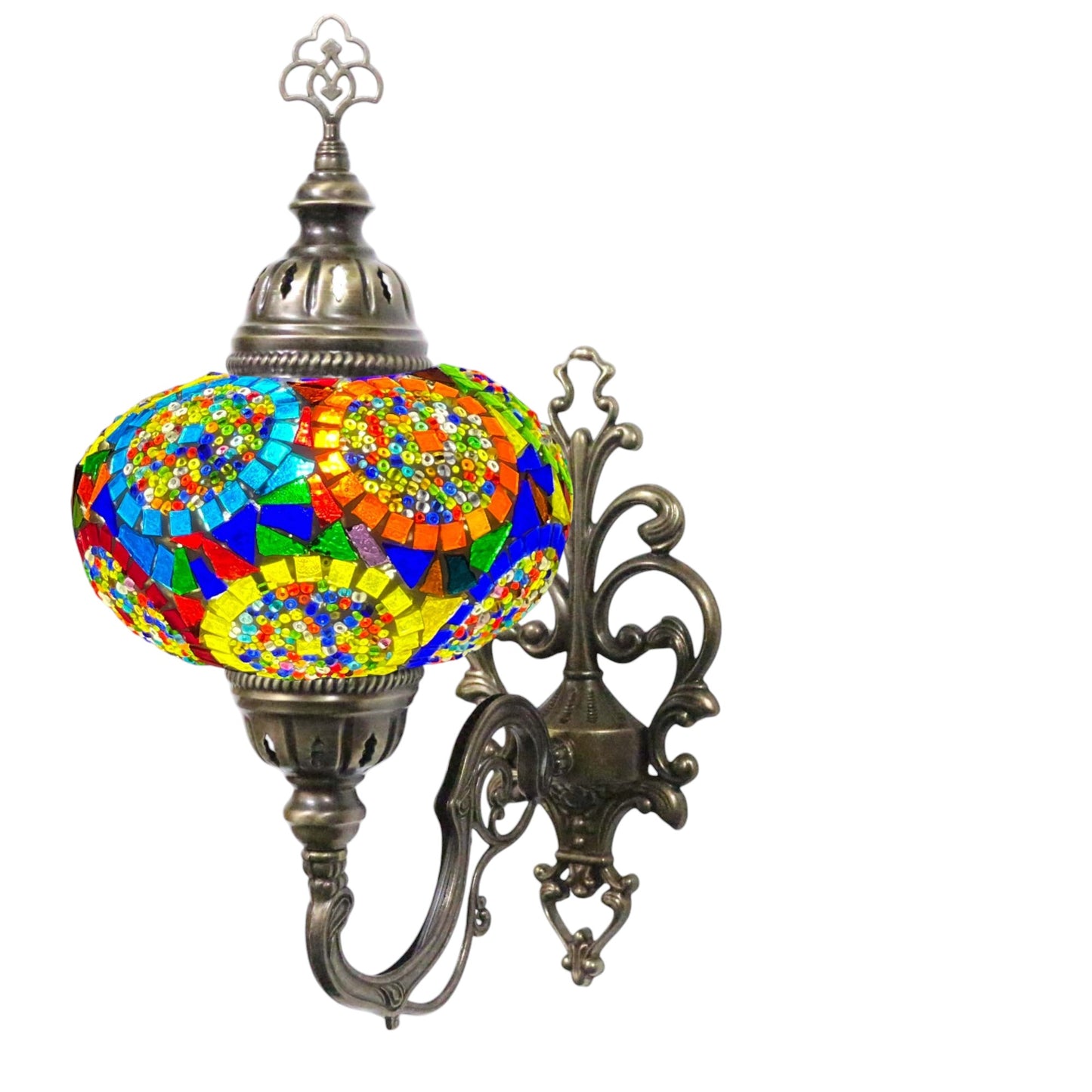 Turkish Wall Sconce Lamp Colourful Stunning Light Large Globe with Led Bulb