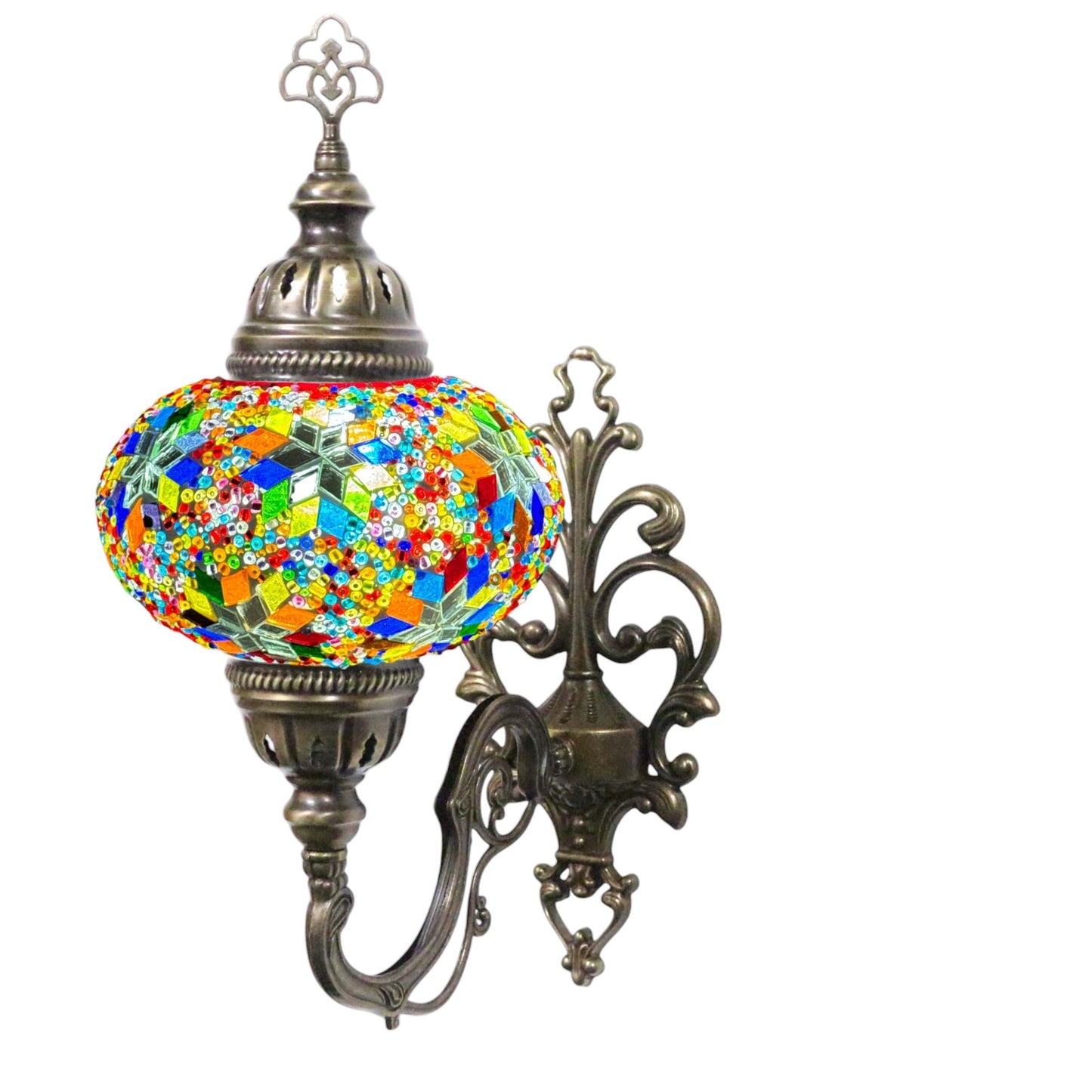 Turkish Wall Sconce Lamp Colourful Stunning Light Large Globe with Led Bulb