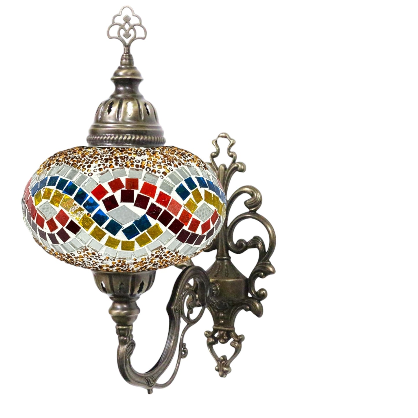Turkish Wall Sconce Lamp Colourful Stunning Light Large Globe with Led Bulb