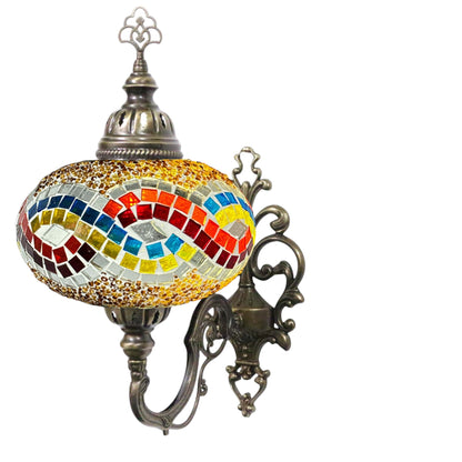 Turkish Wall Sconce Lamp Colourful Stunning Light Large Globe with Led Bulb
