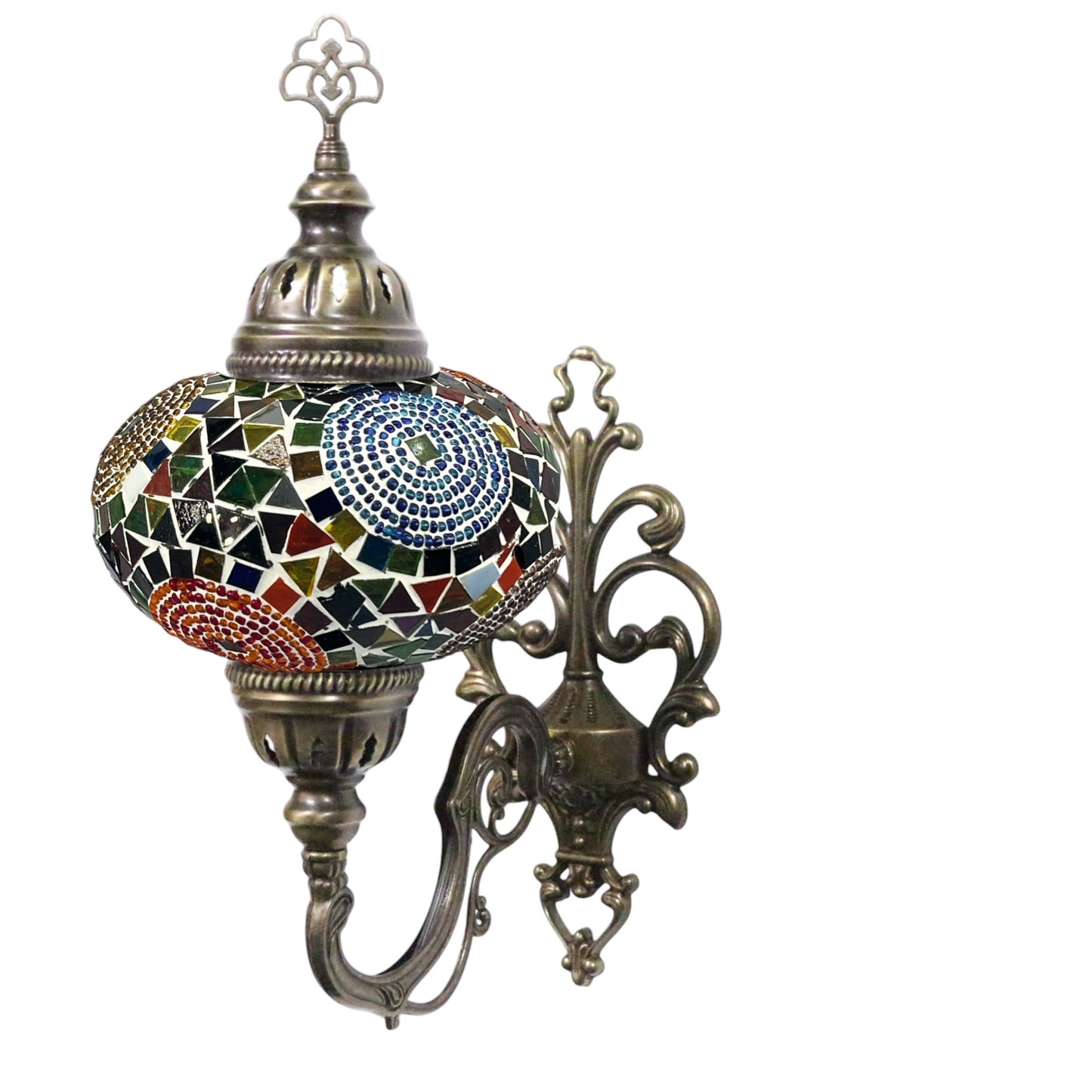 Turkish Wall Sconce Lamp Colourful Stunning Light Large Globe with Led Bulb