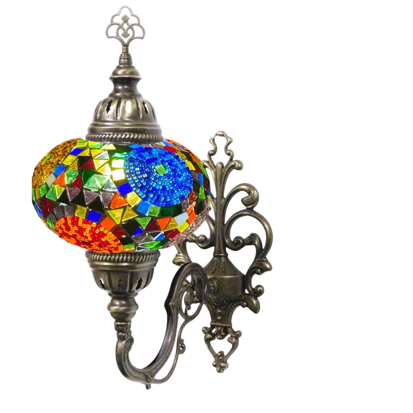Turkish Wall Sconce Lamp Colourful Stunning Light Large Globe with Led Bulb