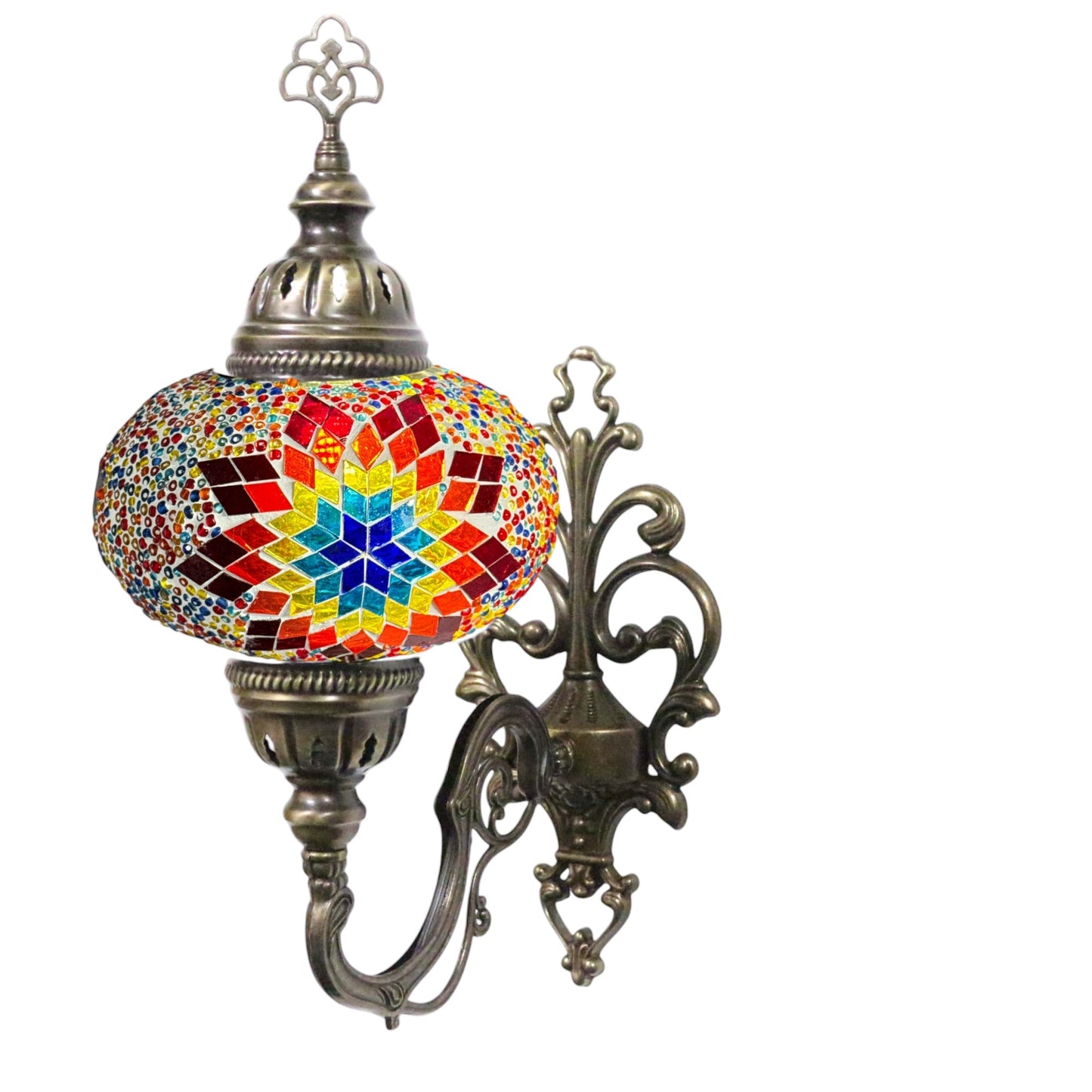 Turkish Wall Sconce Lamp Colourful Stunning Light Large Globe with Led Bulb
