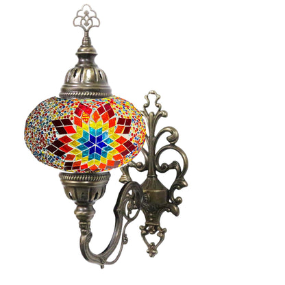 Turkish Wall Sconce Lamp Colourful Stunning Light Large Globe with Led Bulb