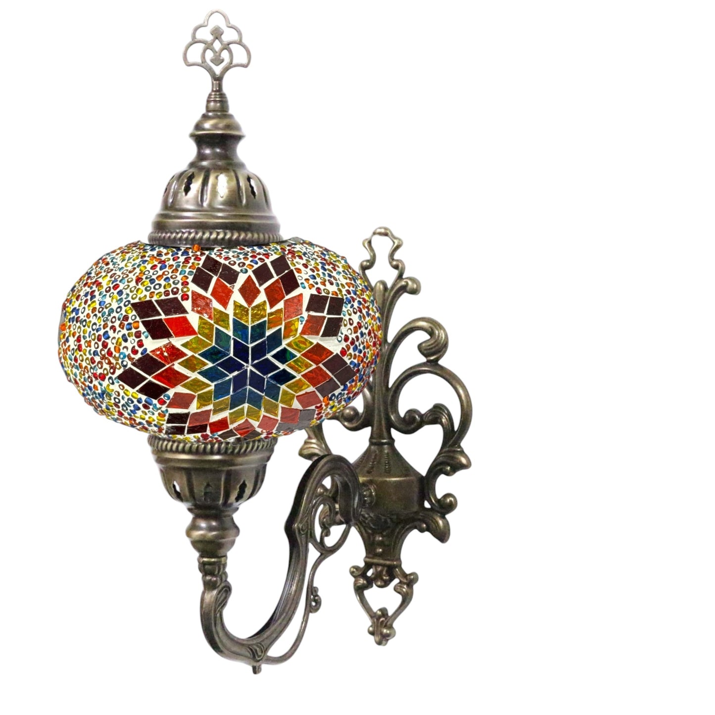 Turkish Wall Sconce Lamp Colourful Stunning Light Large Globe with Led Bulb