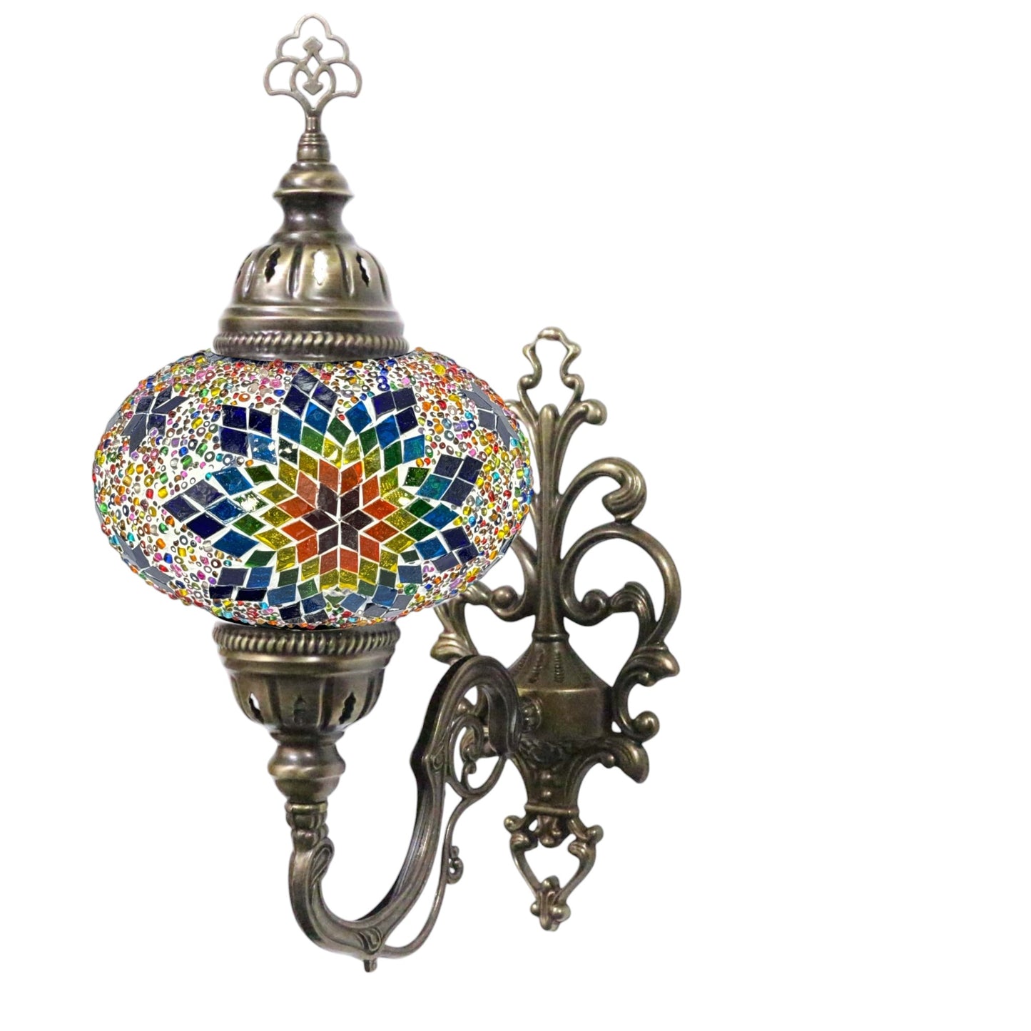 Turkish Wall Sconce Lamp Colourful Stunning Light Large Globe with Led Bulb