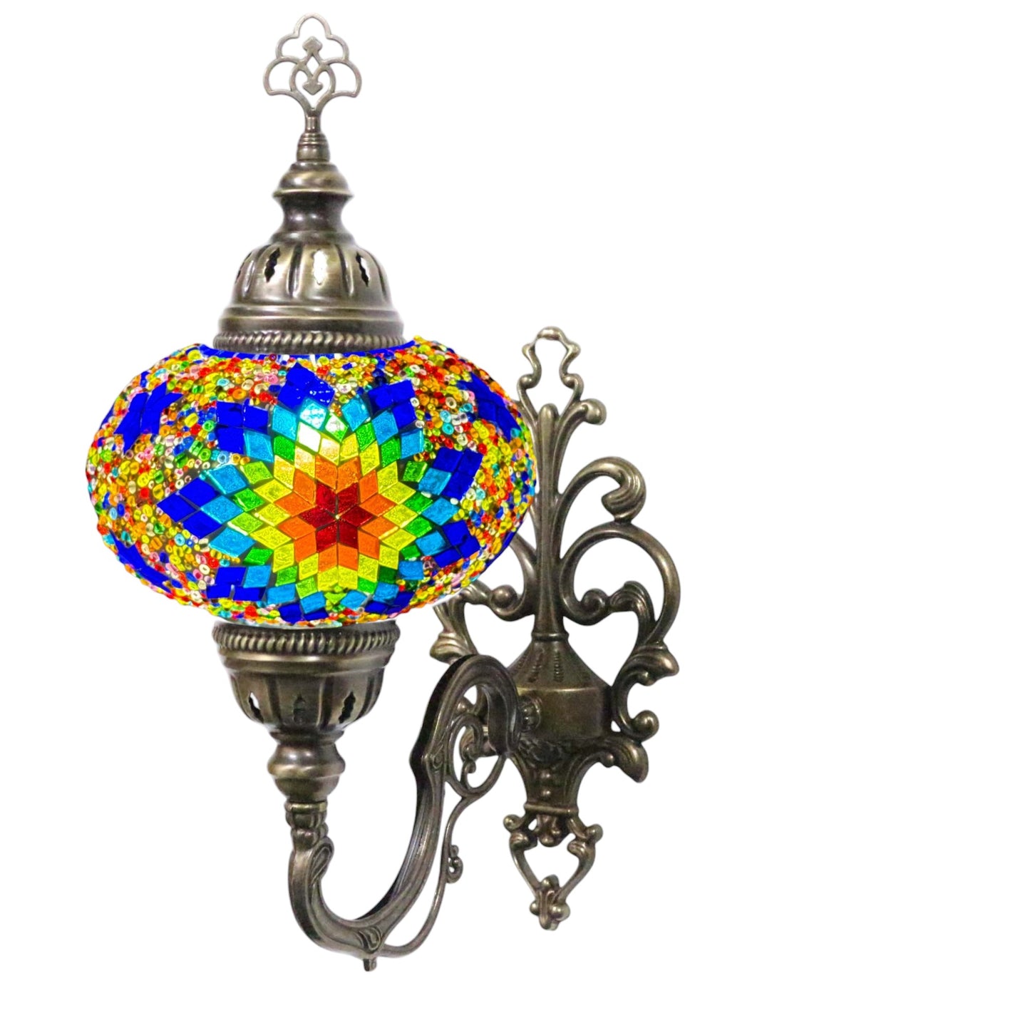 Turkish Wall Sconce Lamp Colourful Stunning Light Large Globe with Led Bulb