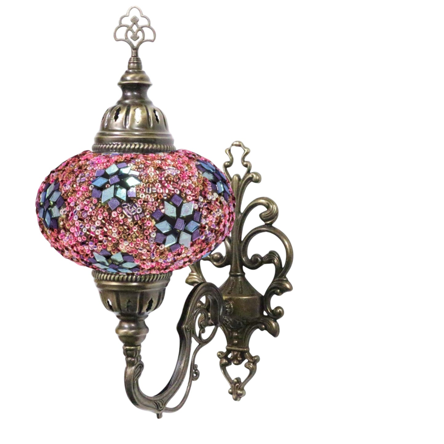 Turkish Wall Sconce Lamp Colourful Stunning Light Large Globe with Led Bulb