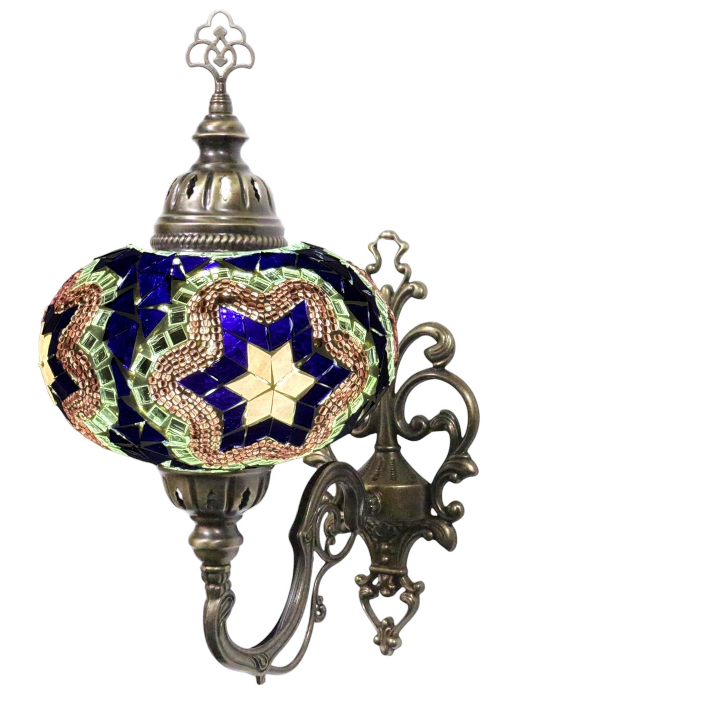 Turkish Wall Sconce Lamp Colourful Stunning Light Large Globe with Led Bulb