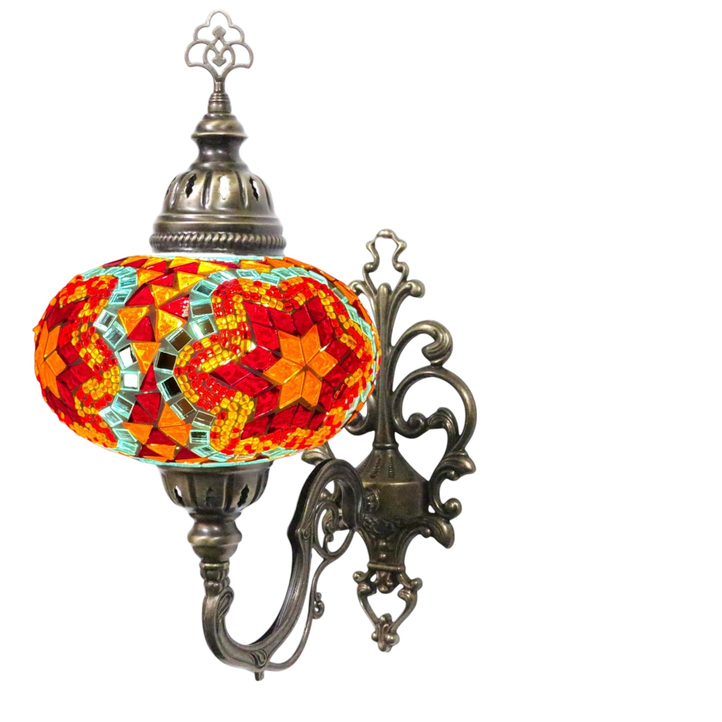 Turkish Wall Sconce Lamp Colourful Stunning Light Large Globe with Led Bulb