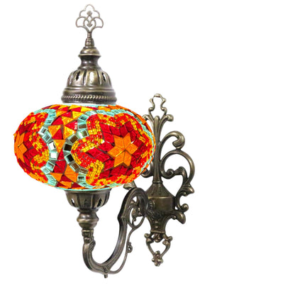 Turkish Wall Sconce Lamp Colourful Stunning Light Large Globe with Led Bulb