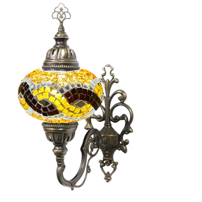Turkish Wall Sconce Lamp Colourful Stunning Light Large Globe with Led Bulb