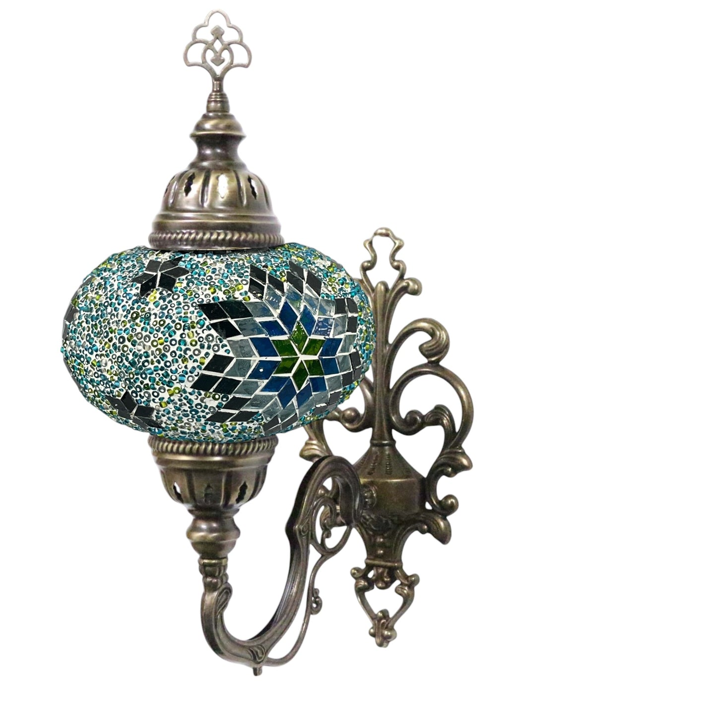 Turkish Wall Sconce Lamp Colourful Stunning Light Large Globe with Led Bulb