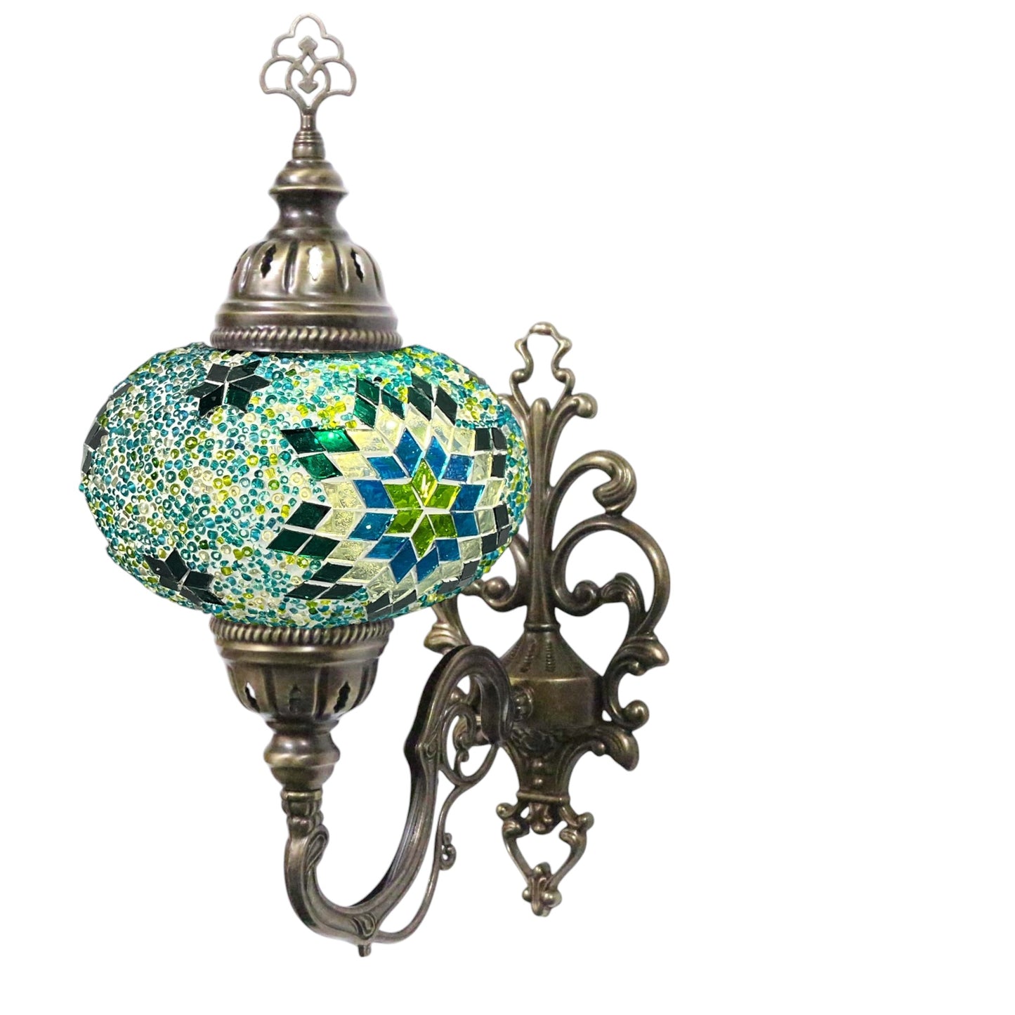 Turkish Wall Sconce Lamp Colourful Stunning Light Large Globe with Led Bulb
